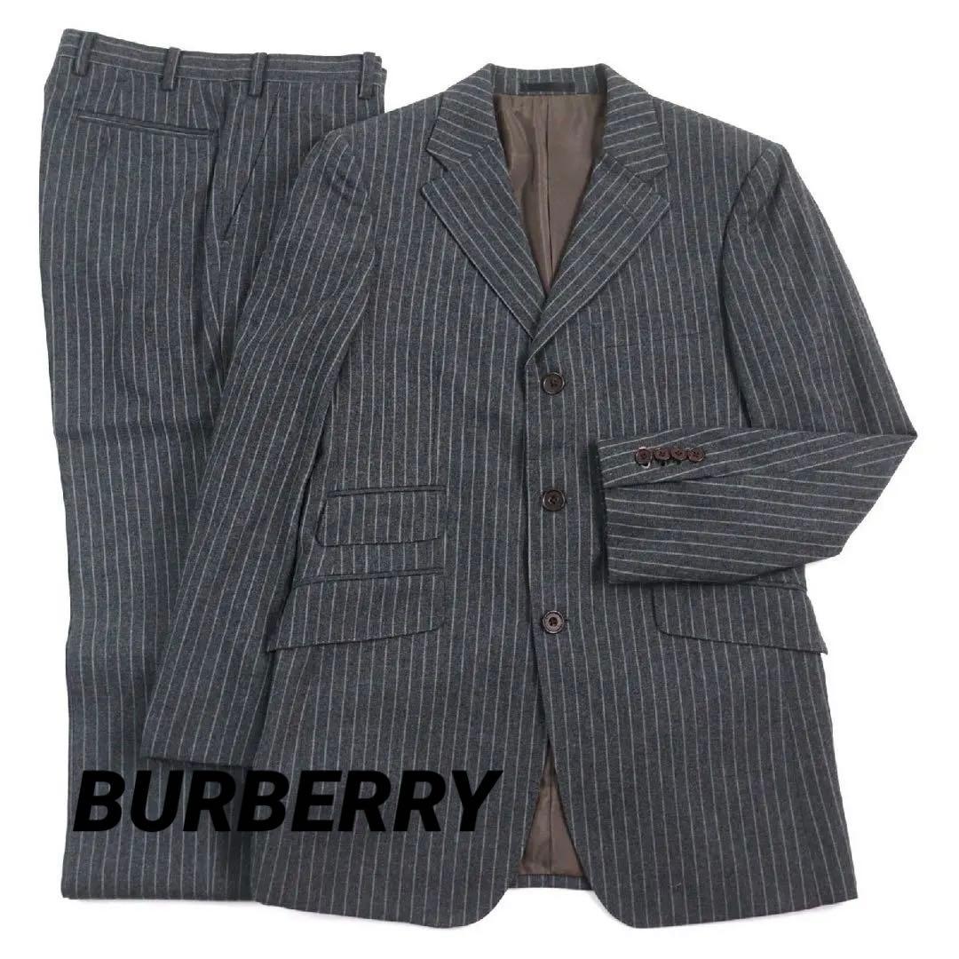 BURBERRY BLACK LABEL ストライプスーツ 成人式 M104｜BURBERRY BLACK LABEL 3Bブラックピンストライプスーツ(38R)