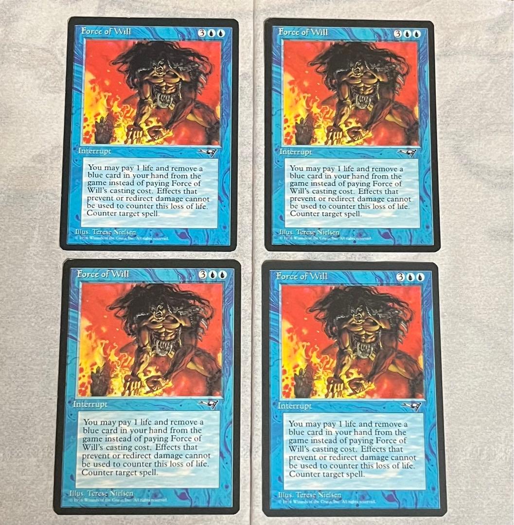 Force of Will 4枚セット　(英語版) MTG 意志の力 Force of will アライアンス版 4枚セット Forceofwill