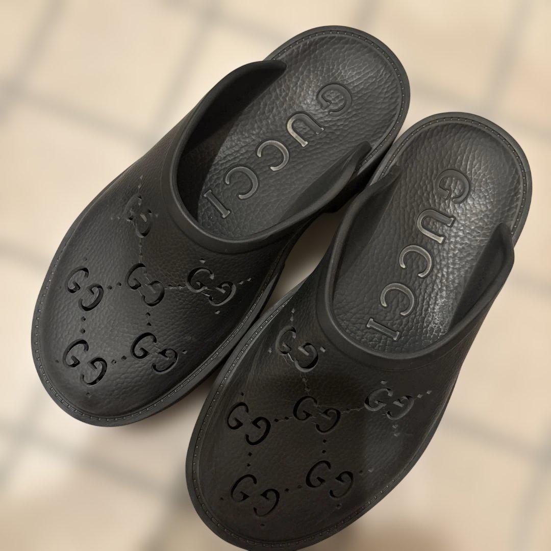 GUCCI ラバーシューズ　BLK 38 楽天市場】【靴】GUCCI グッチ パンプス ラバー フラットシューズ