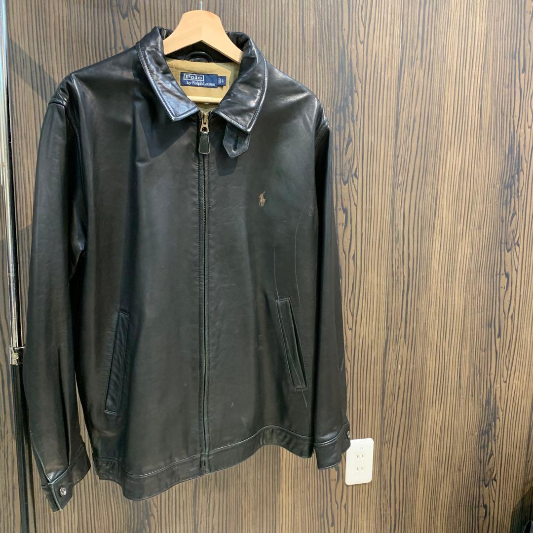 ジ*ン様 Polo by Ralph Lauren ブラックレザージャケット L - メルカリ