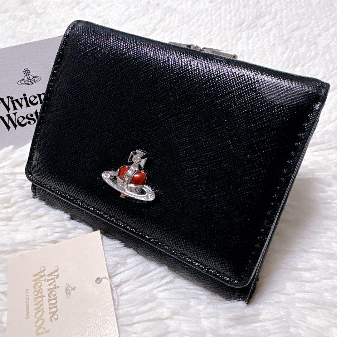 ♡希少♡ヴィヴィアンウエストウッド ディアマンテ ハート がま口 三