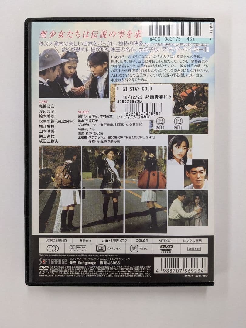 激レア 深津絵里15歳（水原里絵） STAY GOLD ステイゴールド 野沢尚