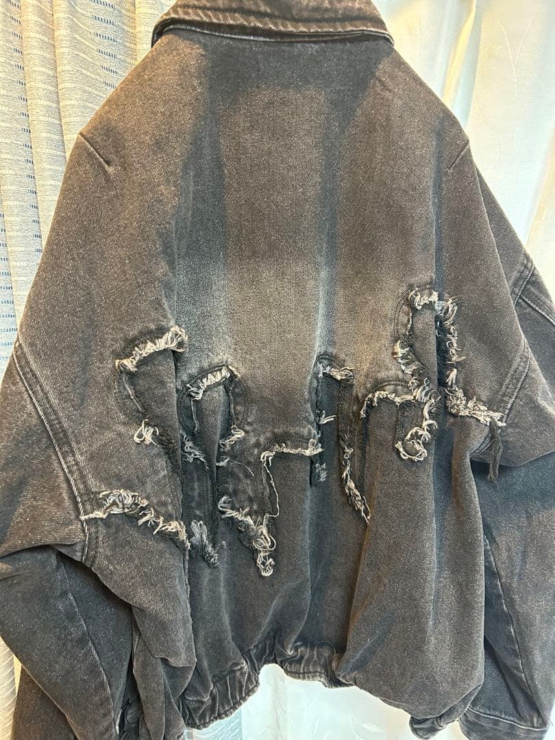 flame design denim blouson Chikashitsu