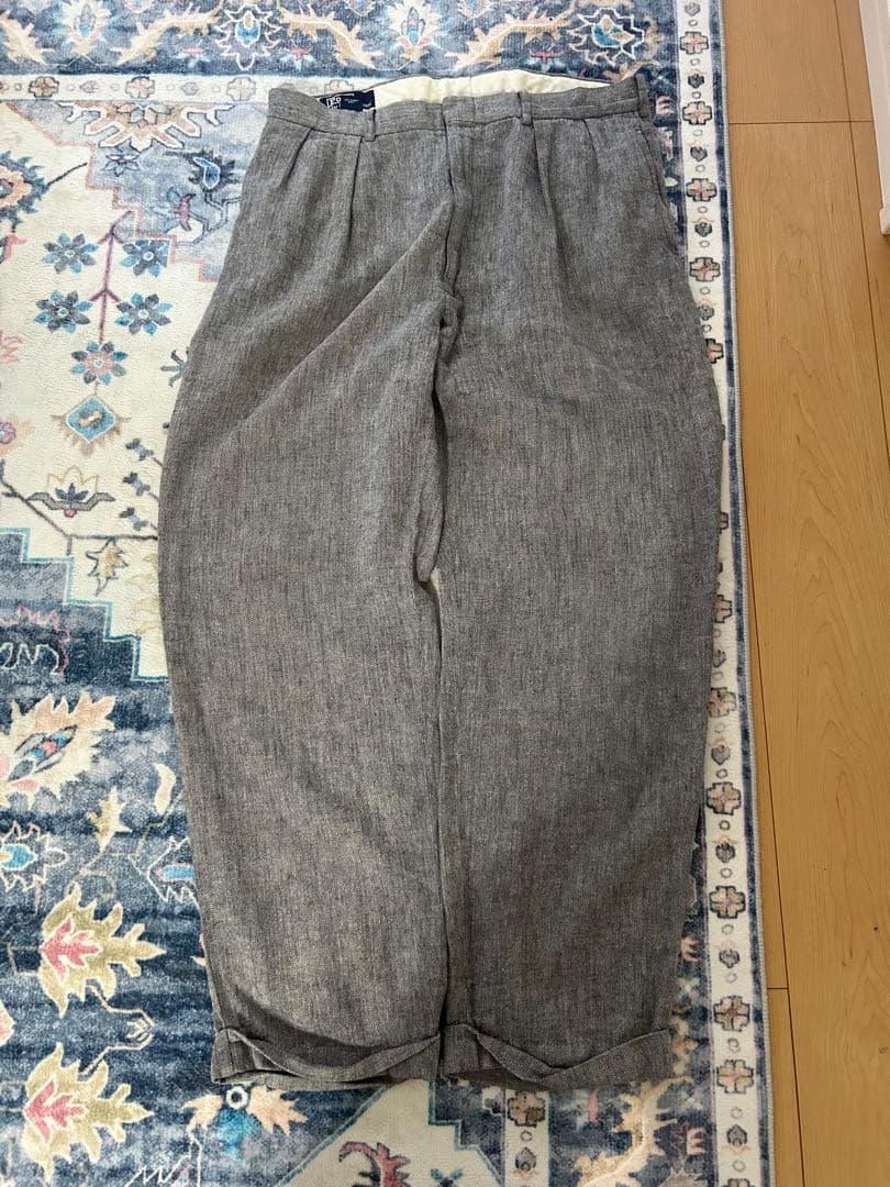 90s Ralph Lauren 極太 リネン ヘリンボーン スラックス - メルカリ