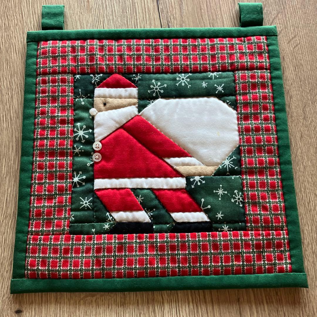パッチワーク ハンドメイド サンタクロース タペストリー キルト