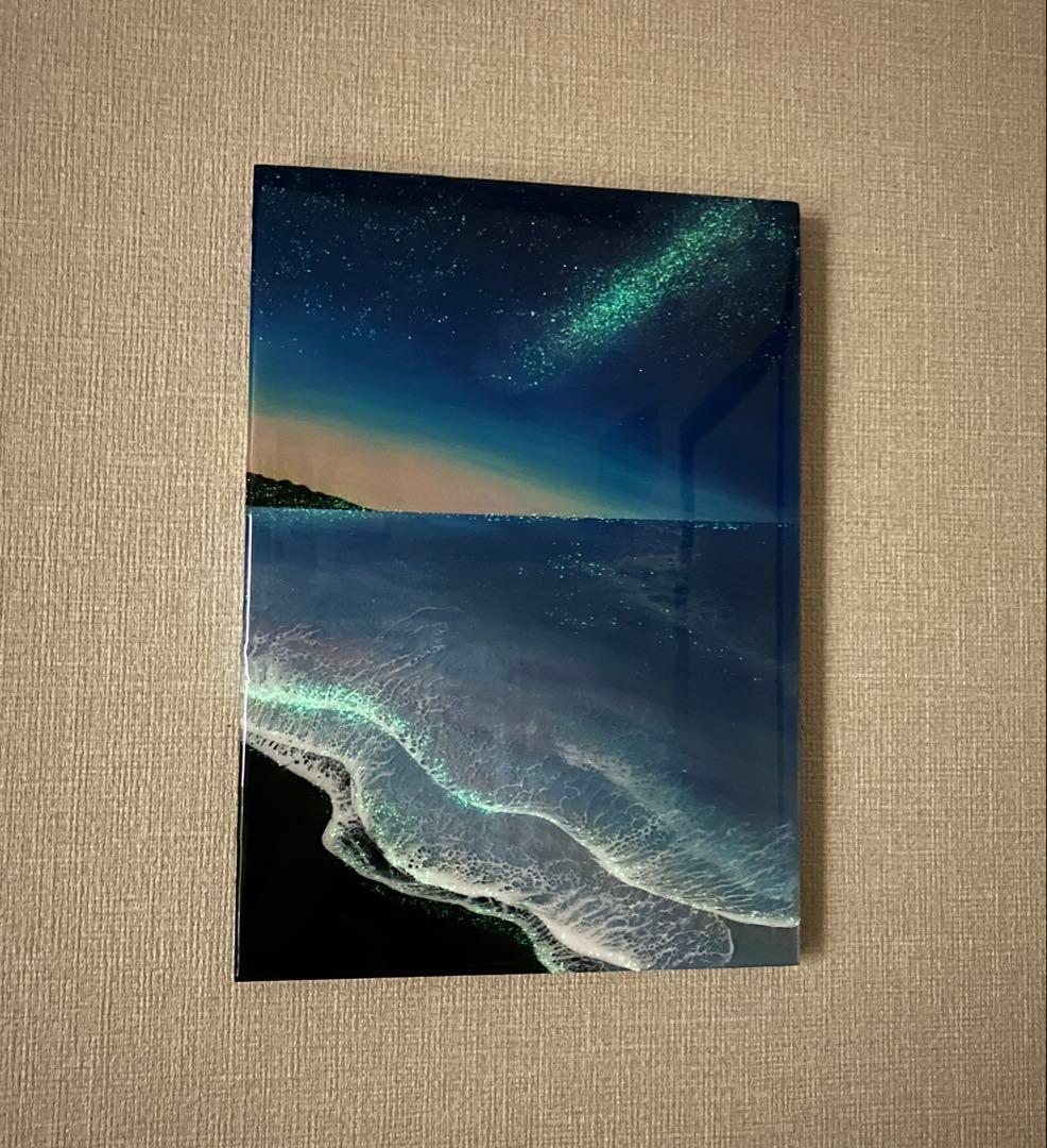 2025蓄光入りオーシャンレジンアート(A3パネル)No.11 受注制作品】【A3サイズ】 木製パネル オーシャンレジンアート | Alpha
