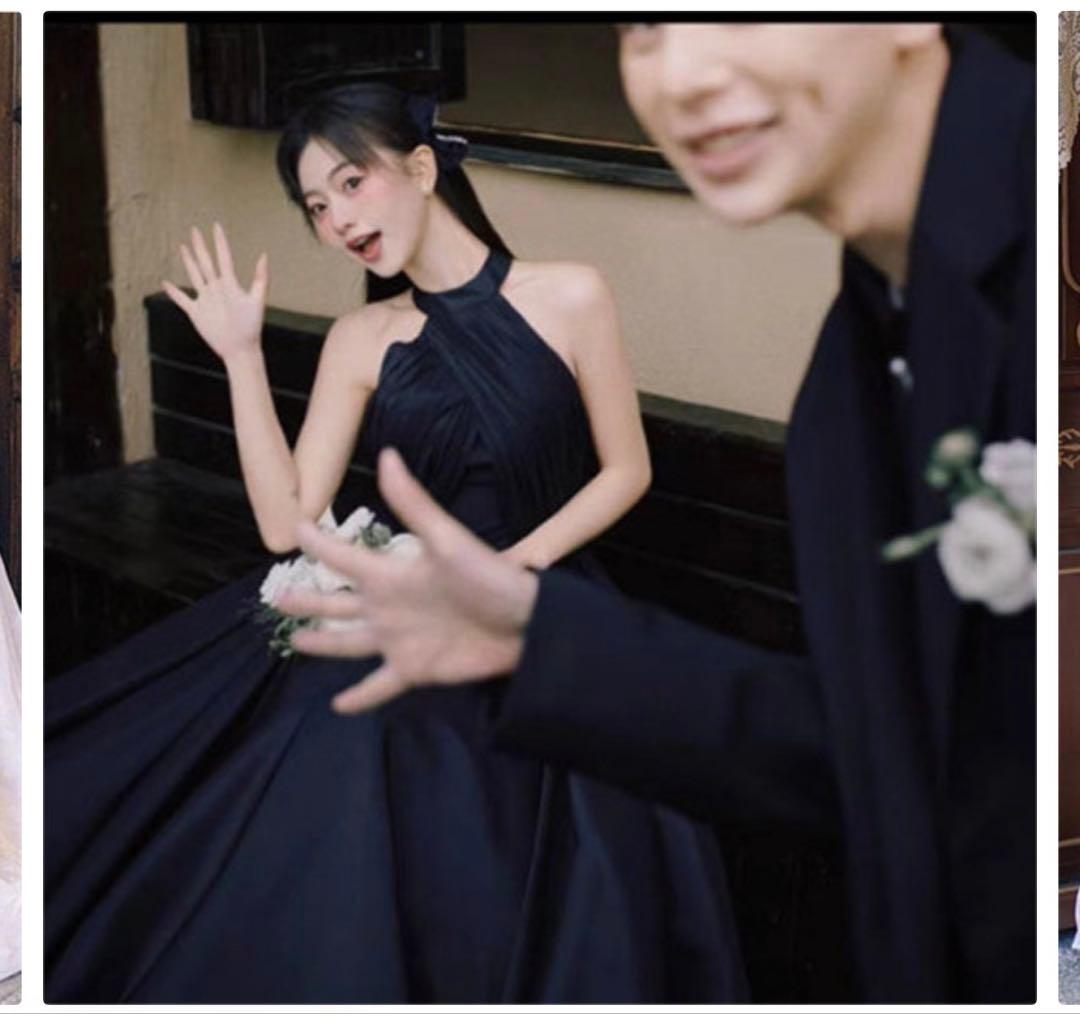 エレガントなハイネックカラードレス - メルカリ