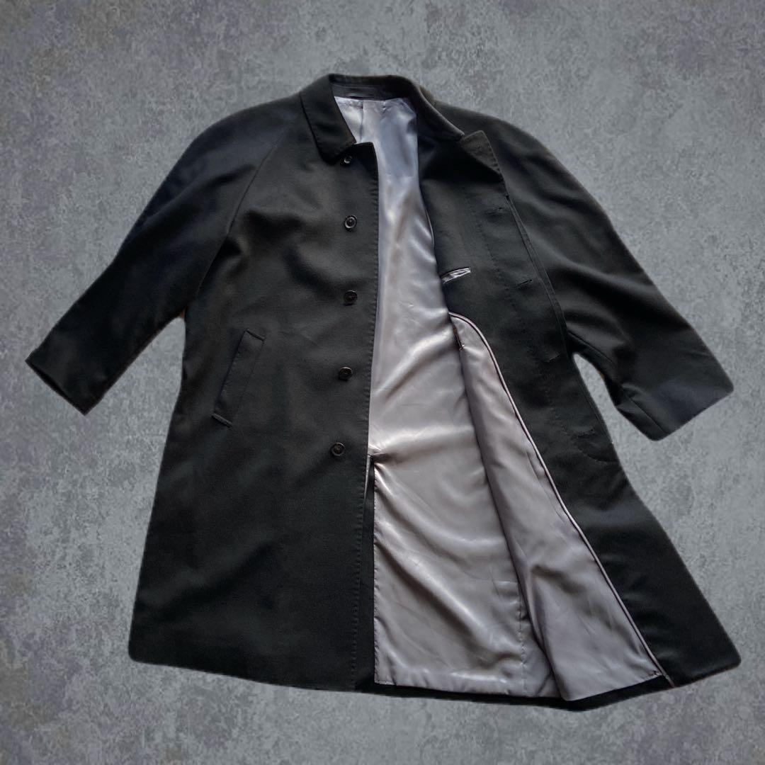 archive cashmere black raglan coat y2k