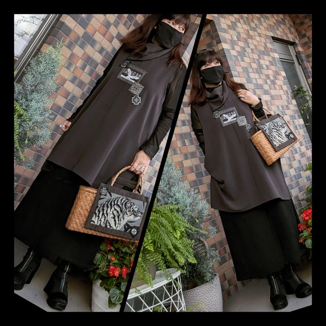 古布アレンジ♥丹後ちりめんベスト イレギュラーヘムライン