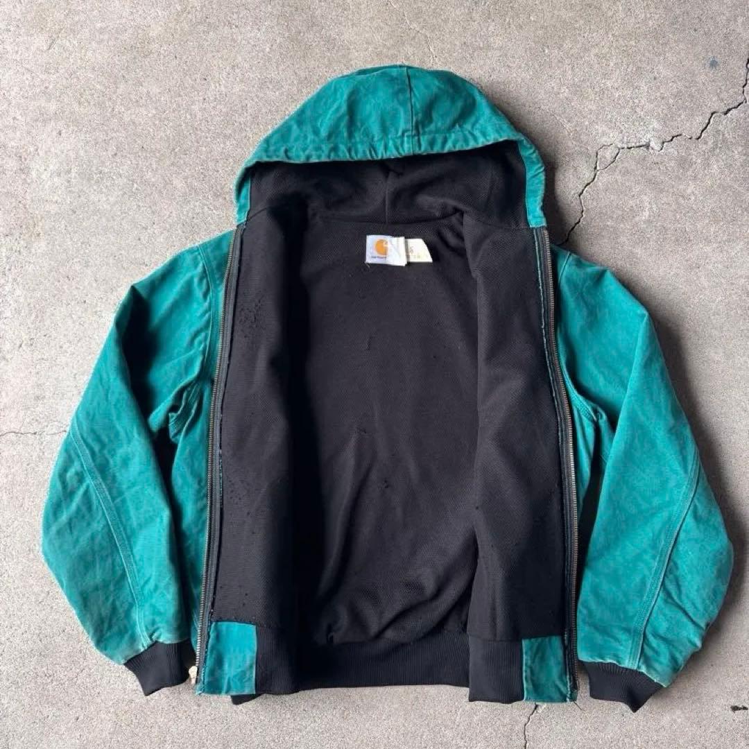 カーハート 星タグ 90s アクティブ ジャケット ターコイズ グリーン
