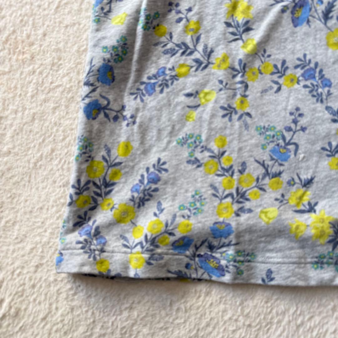 スーパーハッカ SUPER HAKKA 花柄 スウェット ワンピース グレー