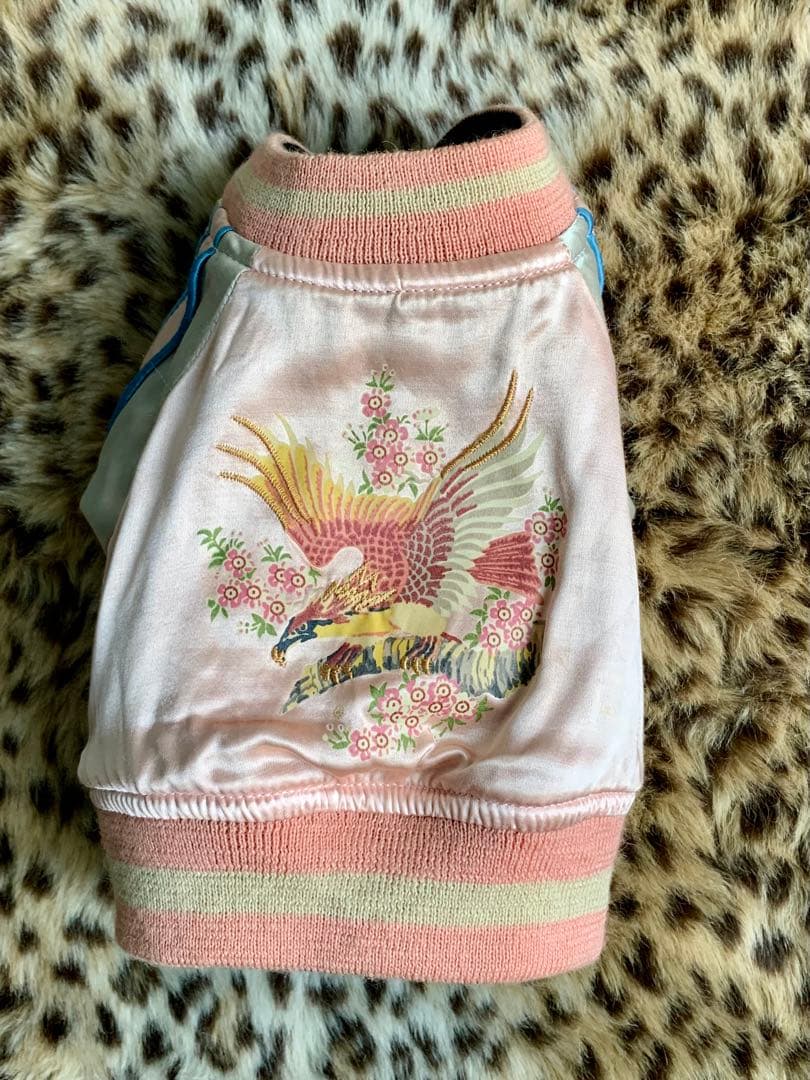 訳ありリバーシブルスカジャンblueblueblue犬服ジャンパー和柄ダウン