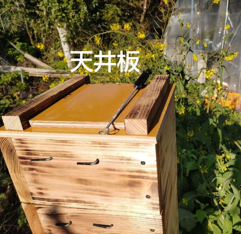 日本蜜蜂 重箱式巣箱 スライド底板 説明書有 スムシ対策万全 +誘引液