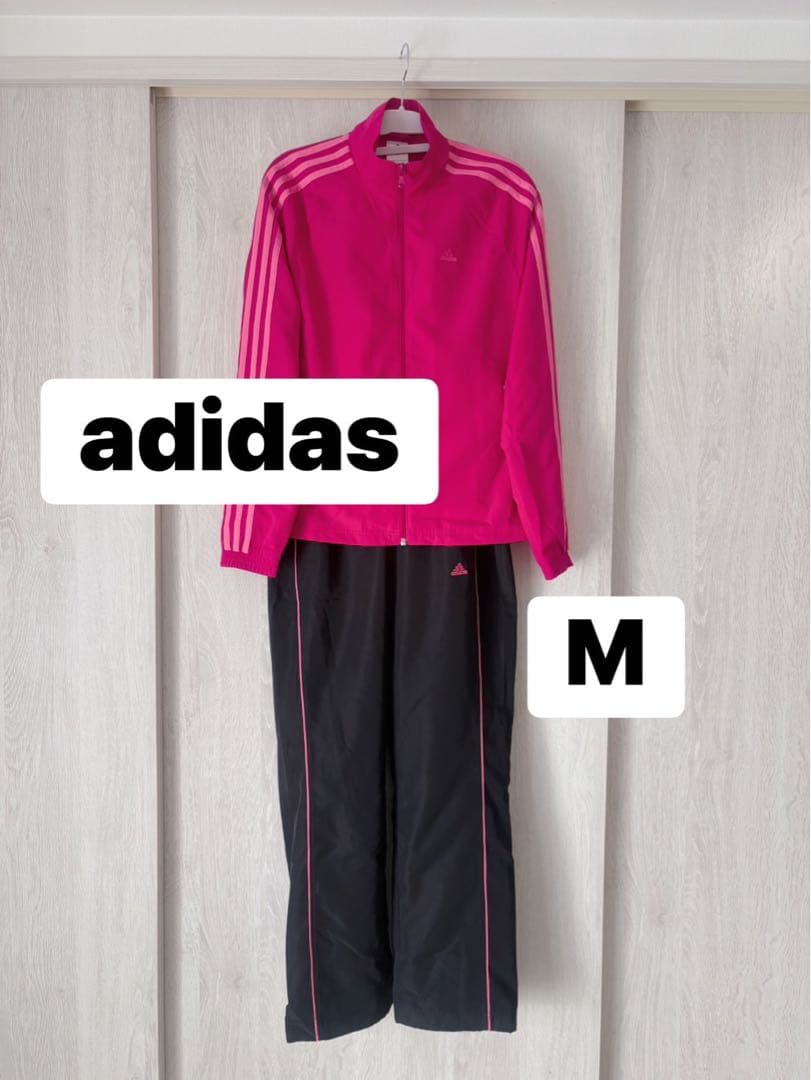 未使用 adidas クライマライト ジャージ 上下 セットアップ M ピンク黒