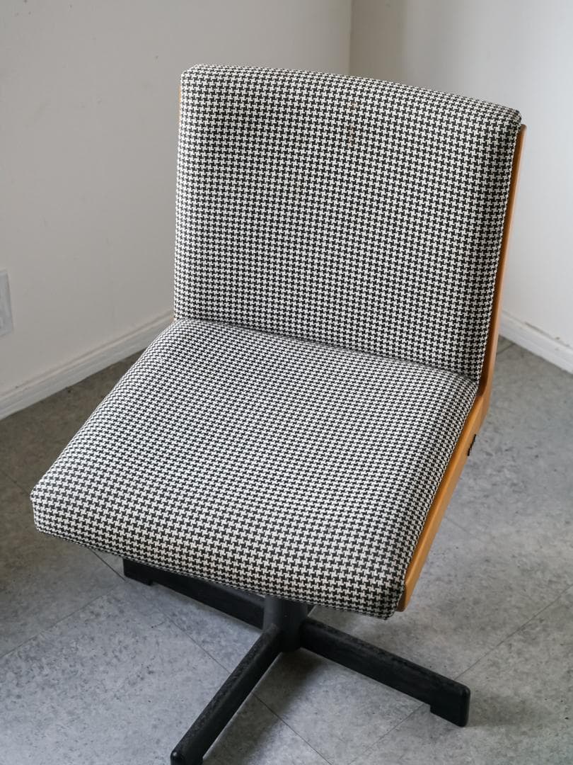 60-70's \浜本工芸\ デスクチェア 千鳥格子 ミッドセンチュリー