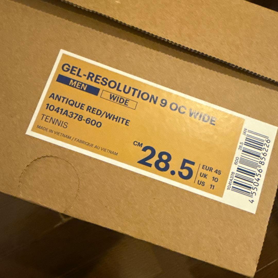 シューズ(男性用) ASICS GEL-RESOLUTION 9 OC WIDE 28.5cm