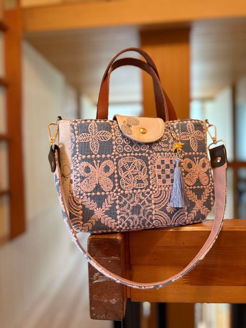 ミナペルホネン⚪︎ハンドメイド⚪︎ワッフルサンドbag ミナペルホネン