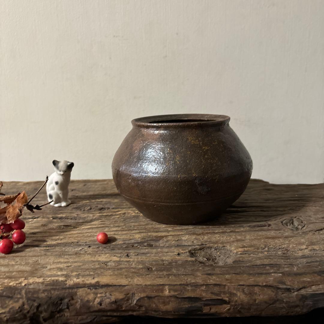 李朝 壺 オンギ 韓国アンティーク その23検：骨董アンティーク.花器