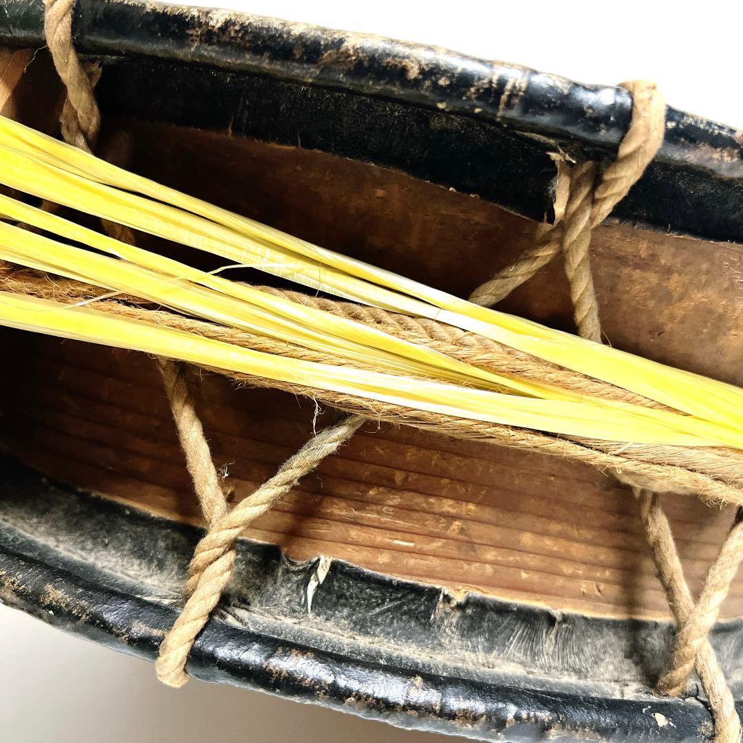 【締め太鼓】　和太鼓 36.8cm×11.2cm 打楽器　和楽器　鼓面良好