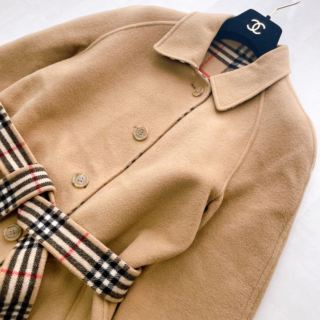 希少✨バーバリー ノバチェック ロングコート リバーシブル ウール