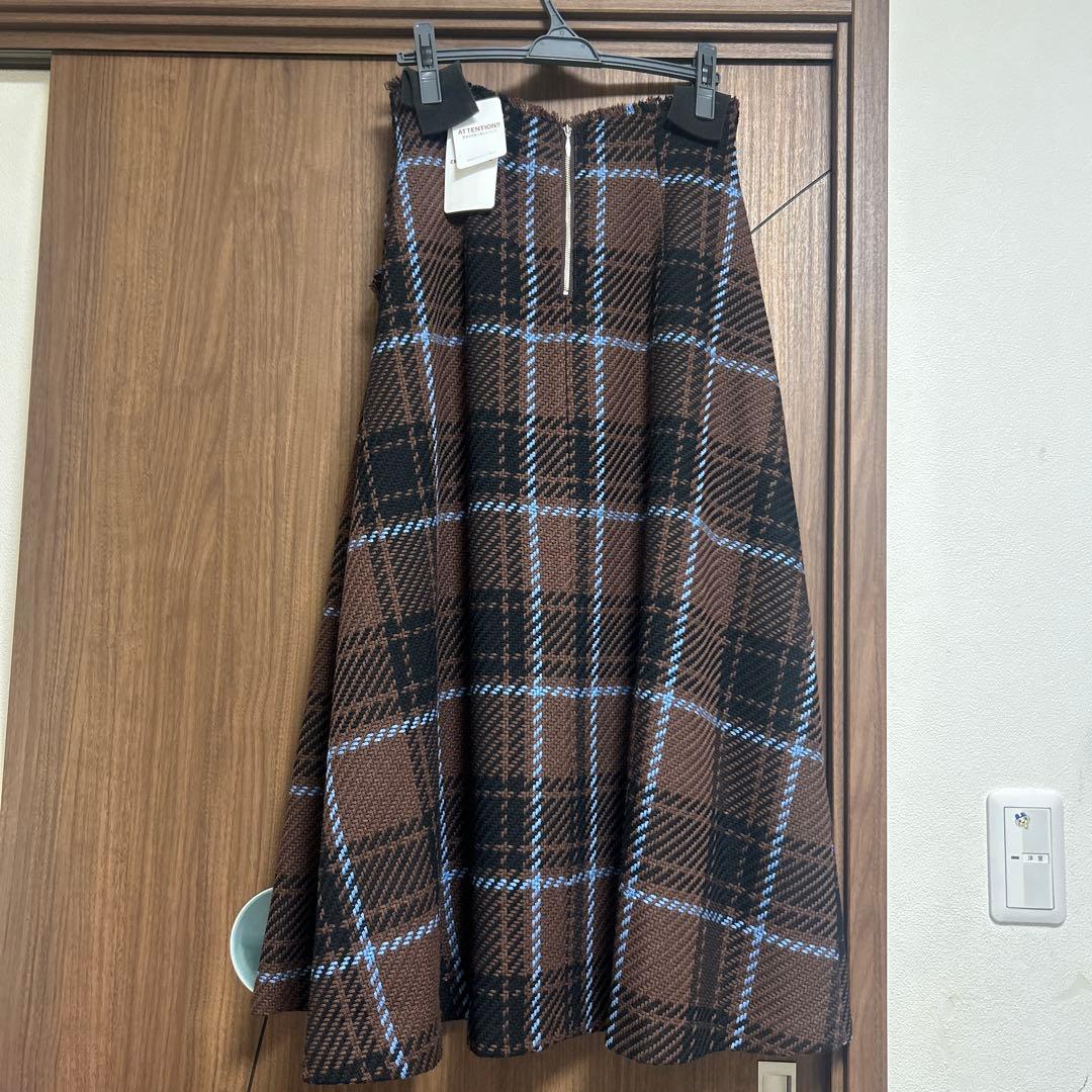 EMMEL REFINES EMツィードライクチェックフレアスカート Mサイズ