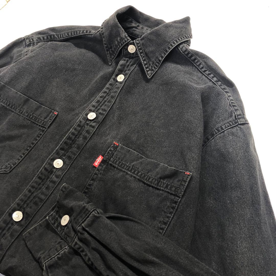 Levi's RED-TAB 90's ブラックデニムシャツ 長袖 メンズM - メルカリ