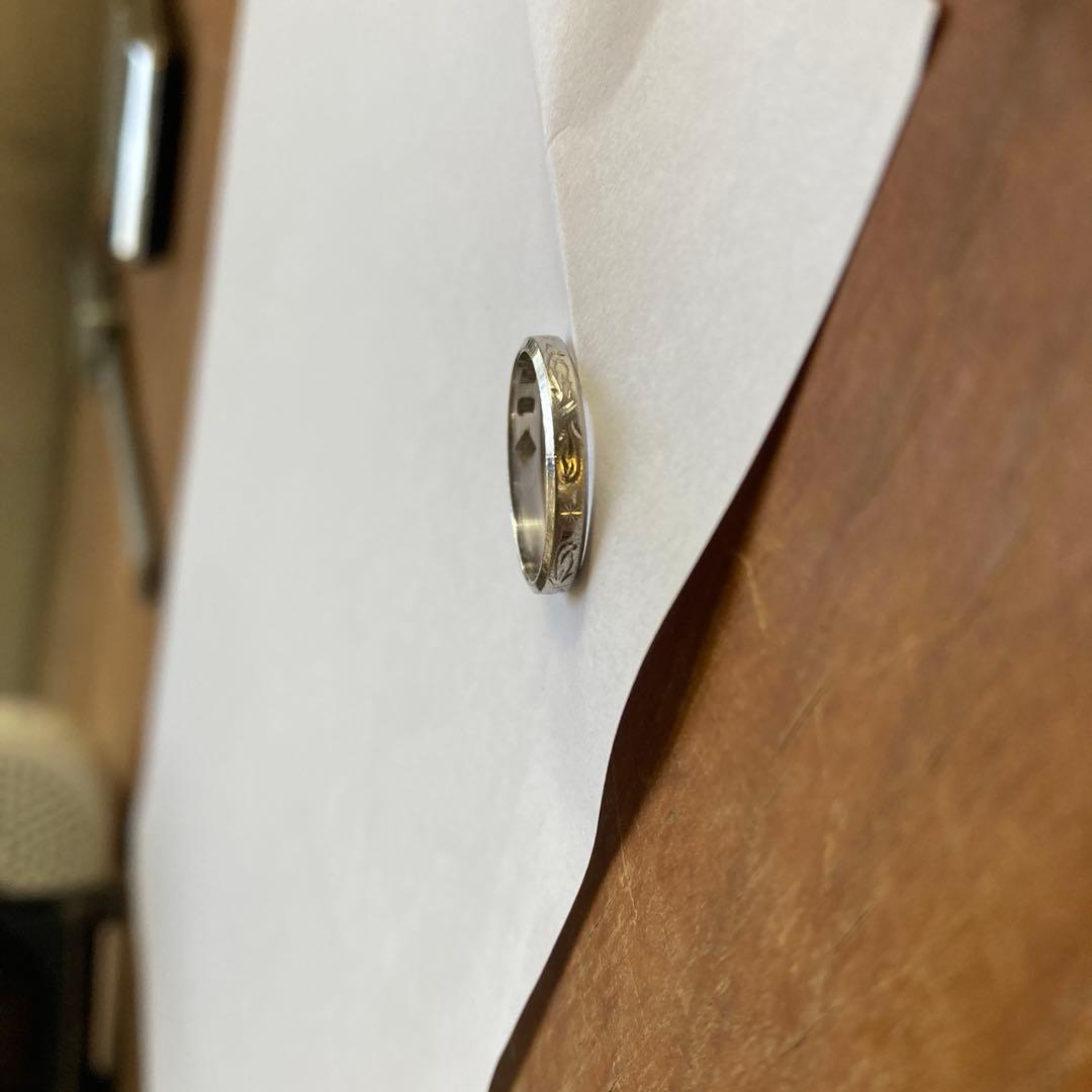 さ*そ様 ビンテージ Pt900 刻印 2.8g 矢と星リング 8号 指輪 プラ