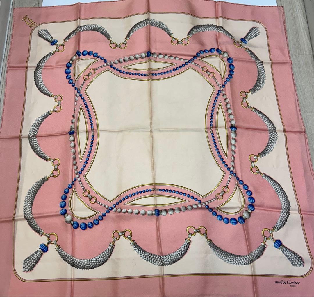 Cartier カルティエ スカーフ バンダナ ピンク サーモンピンク - メルカリ