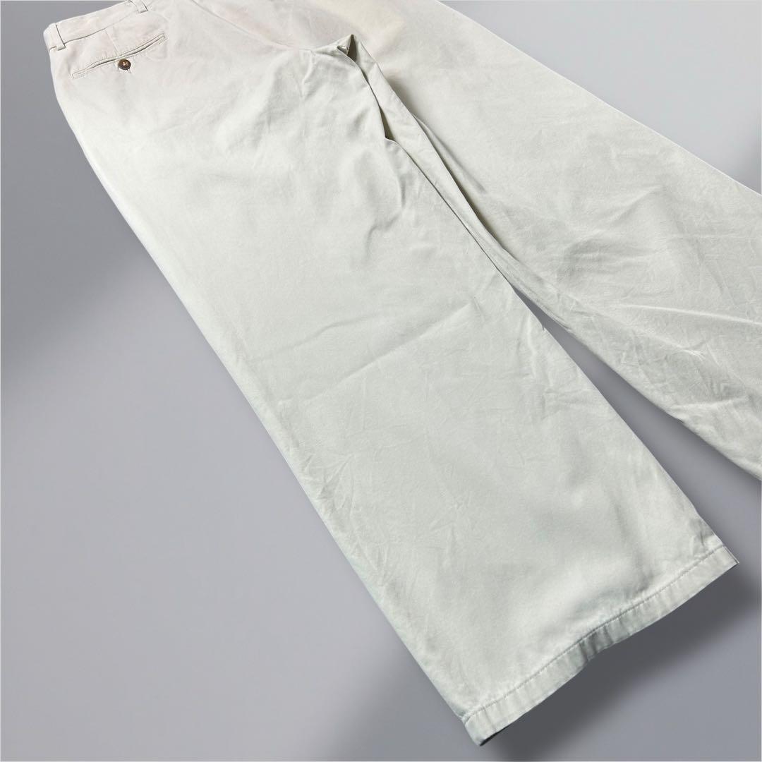 90's'GIORGIO ARMANI 2タック ワイドチノパン アイボリー