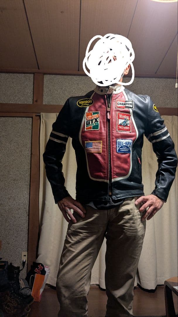 バンソン rjp アメカジ ライダースジャケット - メルカリ