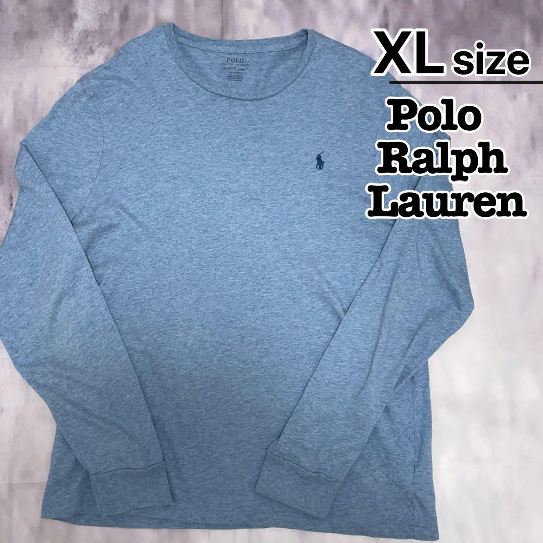 POLO RALPH LAUREN 長袖Tシャツ XL ライトブルー 水色 ロゴ - メルカリ