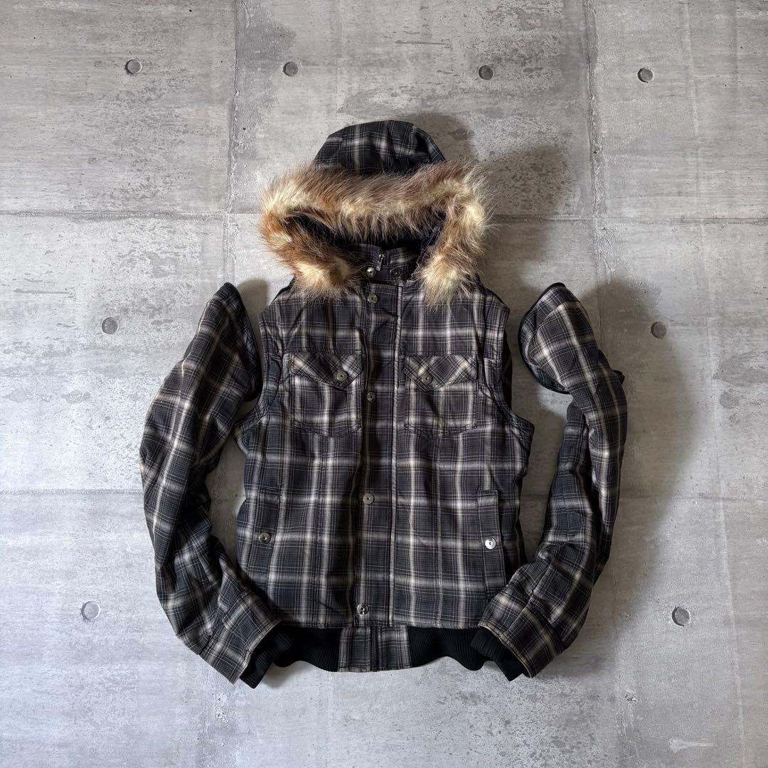 00s archive ombre check far blouson y2k