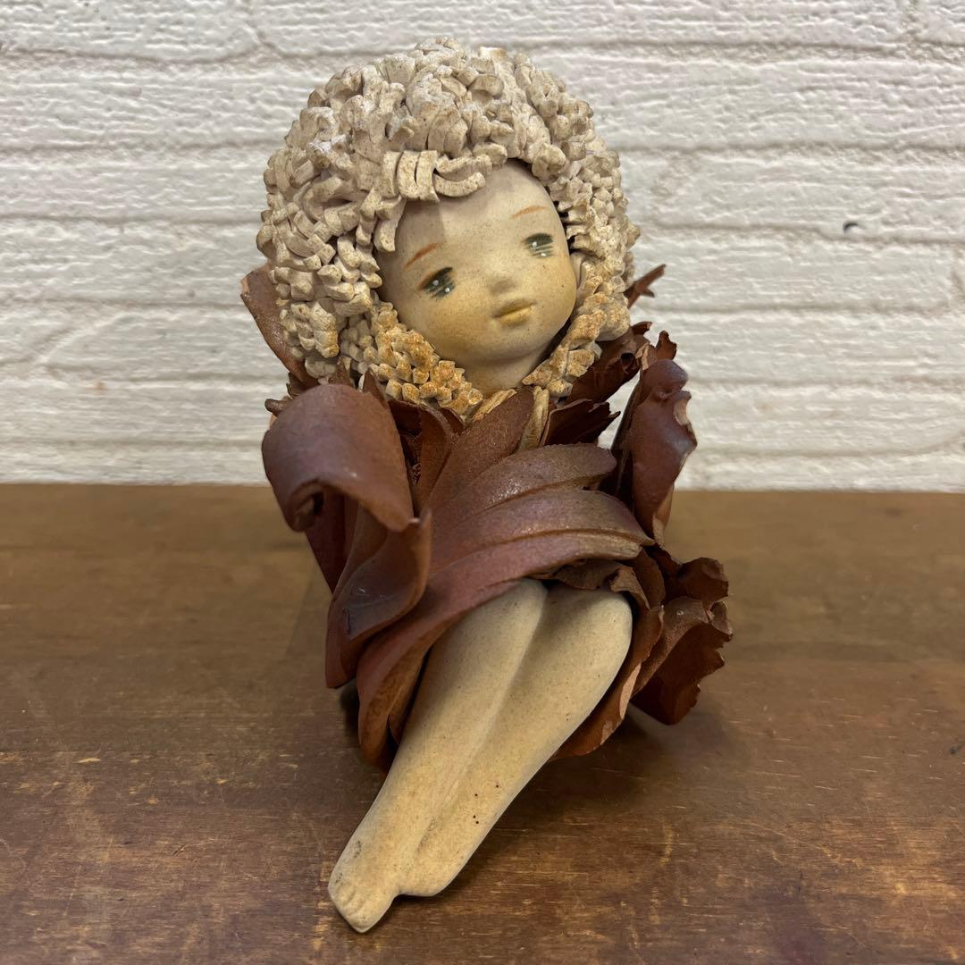 陶器人形 森の精 創作人形作家 竹内祥子 オブジェ 置物 アンティーク 陶器人形 森の精 創作人形作家 竹内祥子 オブジェ 置物 アンティーク