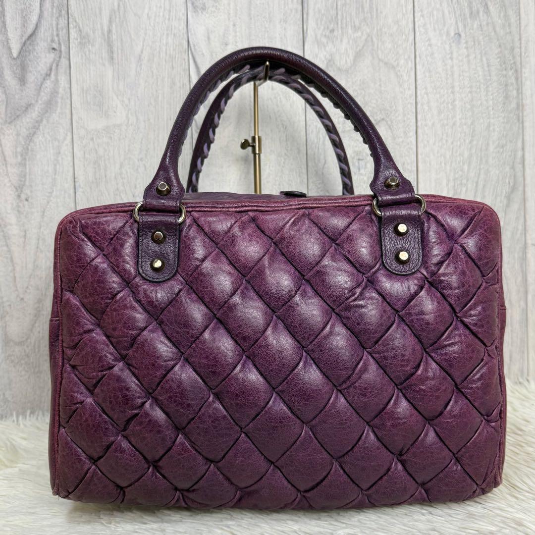 BALENCIAGA バレンシアガ キルティング レザー ボストンバッグ シティ