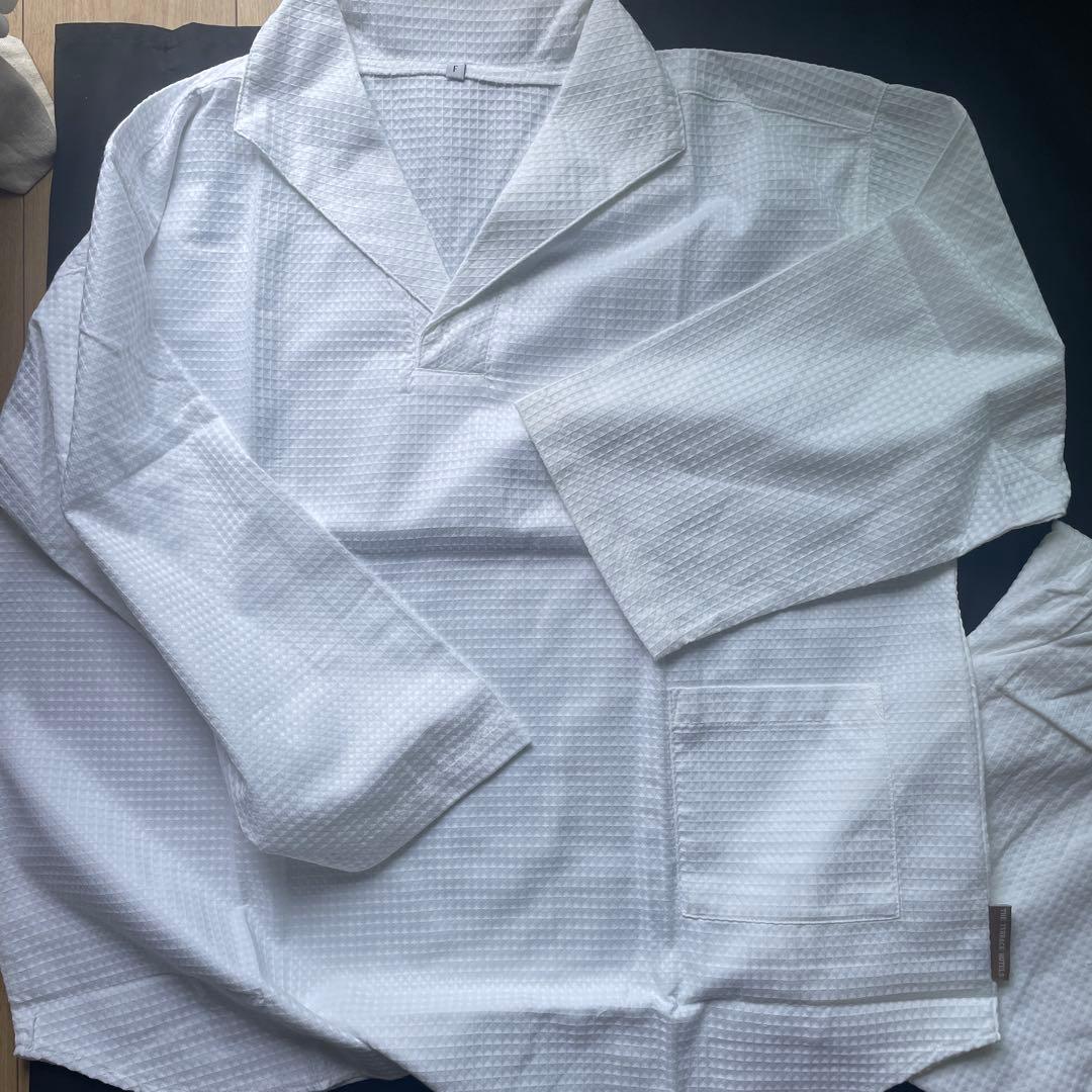 長袖 パジャマ 綿混 リラックスウェア ホワイト 白 ユニセックス