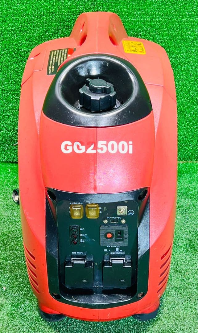 ポータブル発電機 赤 GG2500i 動作確認済み！エンジンok！ - メルカリ