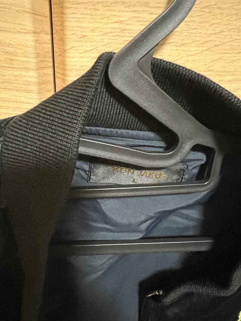 今昔 KON-JAKU スカジャン ベロア 京都 舞妓 狐 刺繍 ダークグリーン