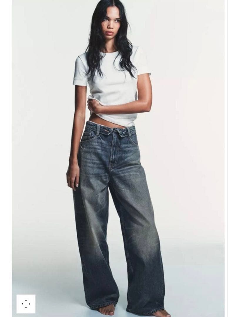 TRF ミッドライズ折り返しウエストデニムパンツ 32(XS) - メルカリ