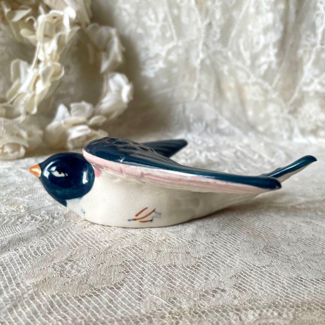 陶器ツバメのオブジェ2個セット① フランスアンティーク オーナメント