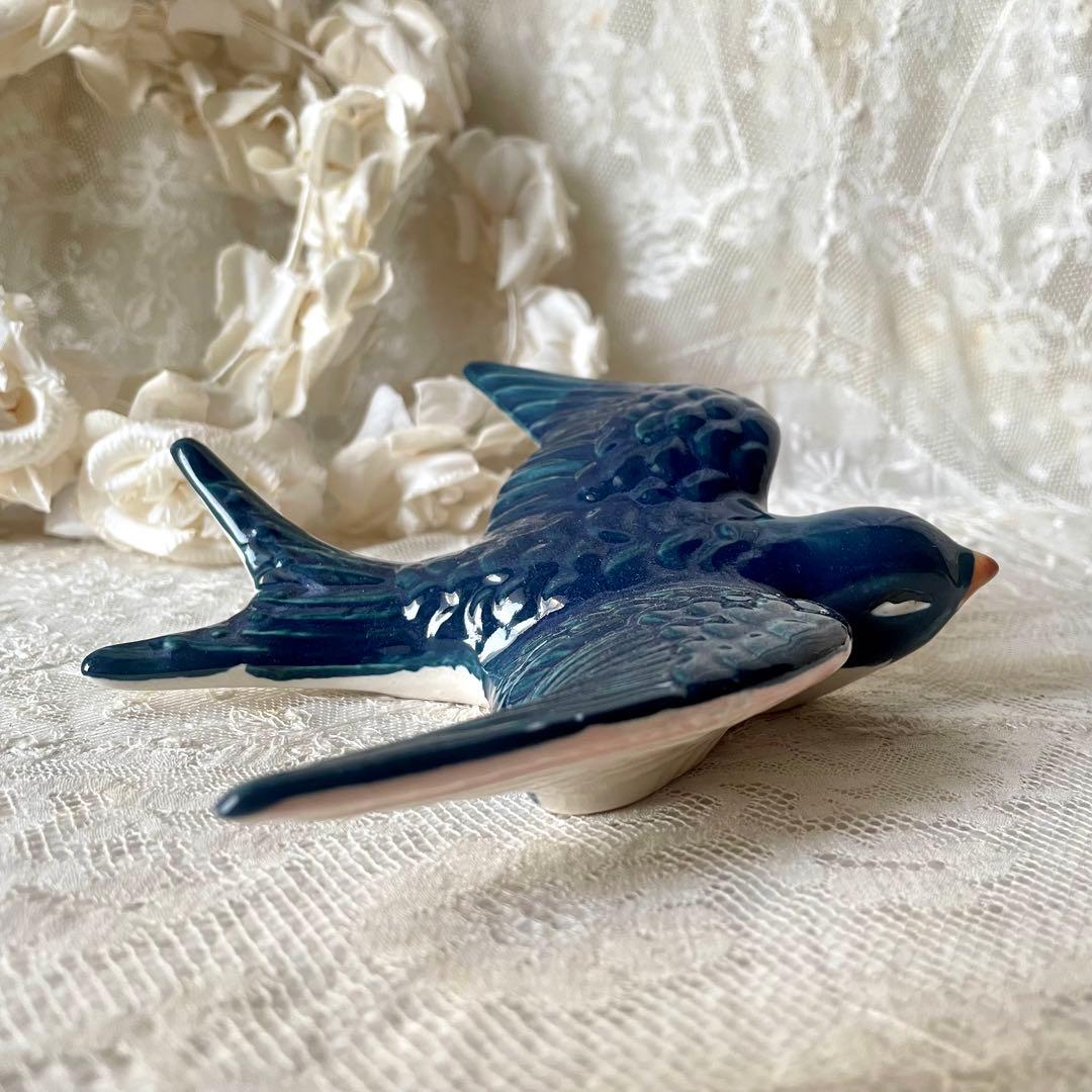 陶器ツバメのオブジェ2個セット① フランスアンティーク オーナメント