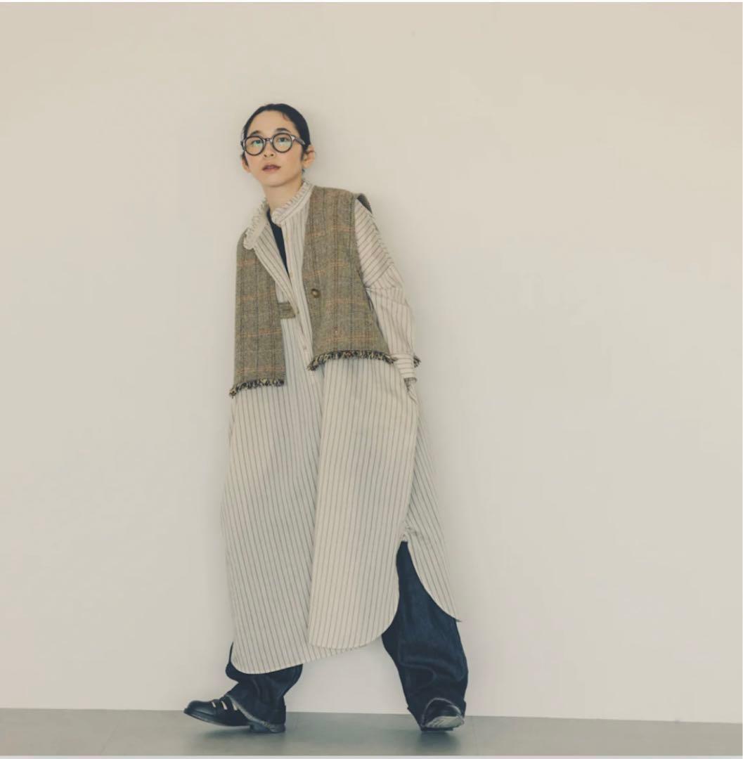 新品 北欧、暮らしの道具店 「ワードローブを新鮮に」ヘリンボーン柄の