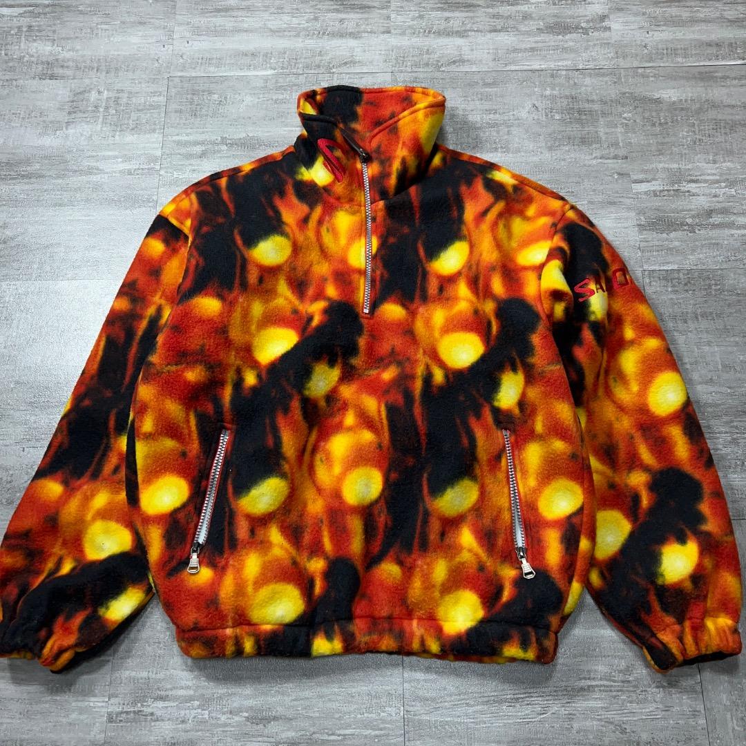 美品 90s SALOMON サロモン ハーフジップフリースジャケット フレイム