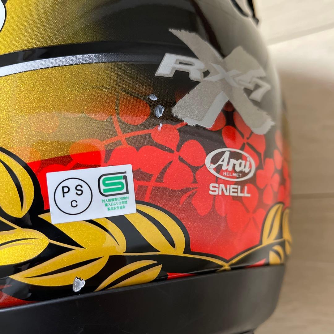 Arai フルフェイスヘルメット 赤・黒・金 ミラーシールド - メルカリ