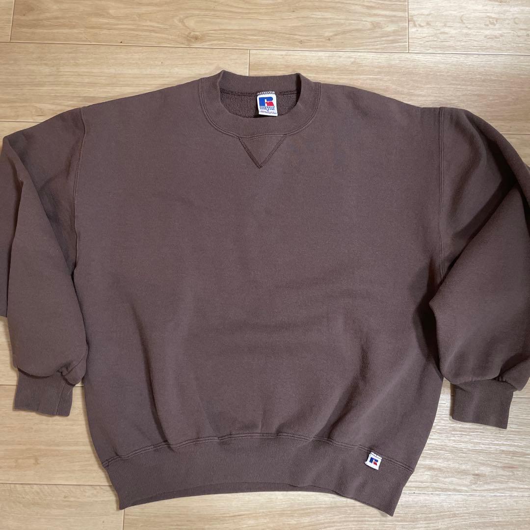 90s'RUSSELL ATHLETIC USA製スウェット ブラウン - メルカリ