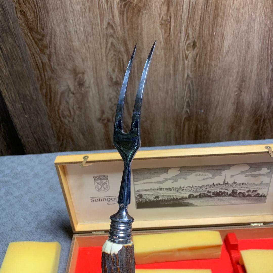 K606 SOLINGEN ナイフ＆カービングフォーク 鹿角ハンドル - メルカリ