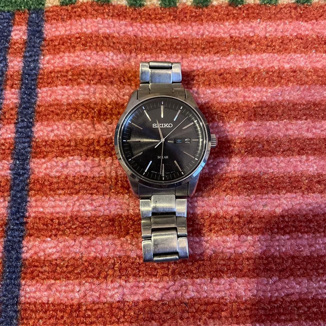 値下げ可】SEIKO ソーラー 時計 ブラック