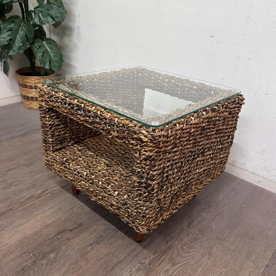 あさひなすずか様専用 アジアンテイスト ガラステーブル 幅 50cm