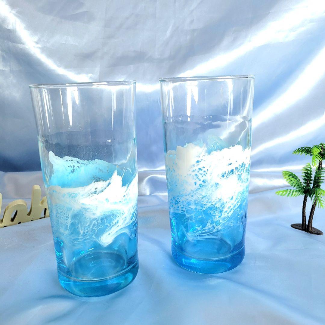 レジンアート レジンアートグラス ペアグラス オーシャングラス - メルカリ
