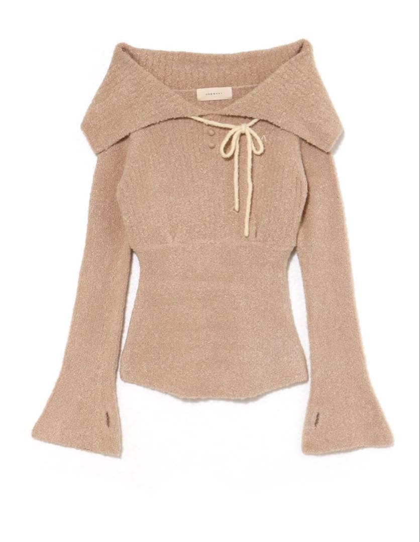 ANDMARY Flora knit tops beige - メルカリ