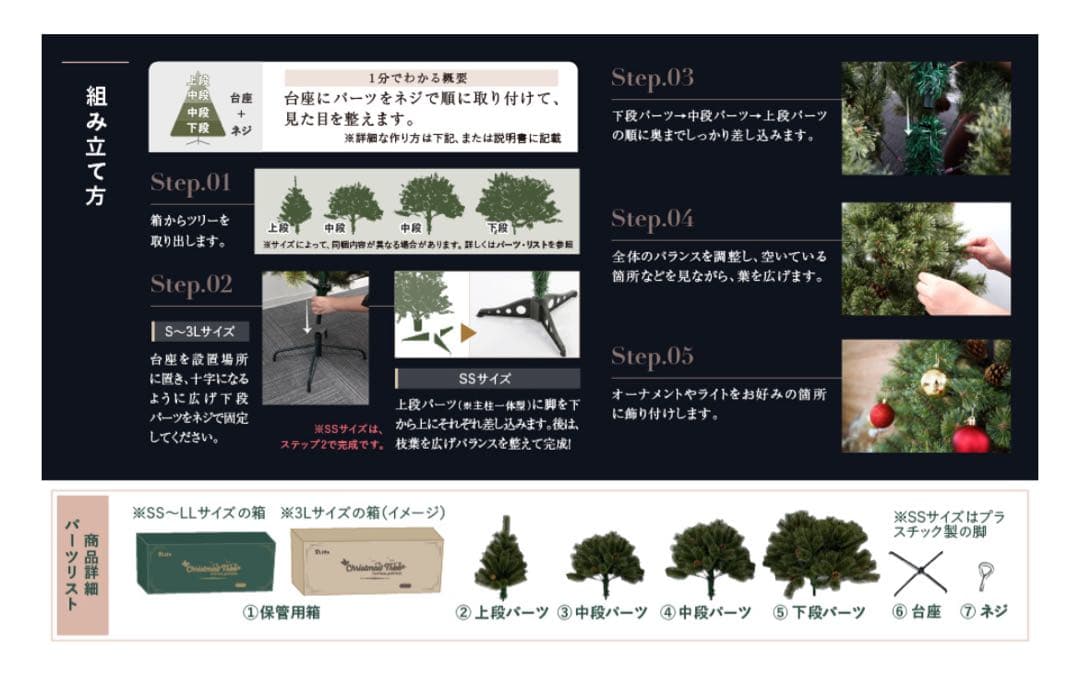 クリスマスツリー 150cm 松ぼっくり 防虫 ヌードツリー リアル PVC